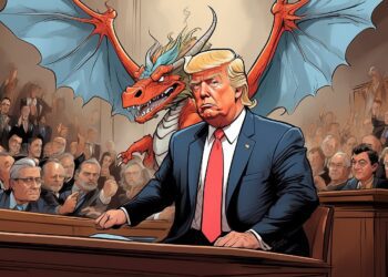 Hey Wait a Minute: Trump Trial Sketch Artist Sneaks a Dragon in There