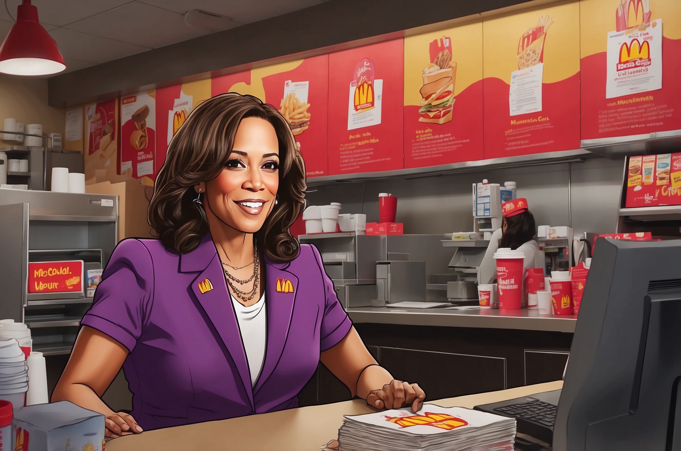 Kamala Picks Up Shift at Nearby McDonald’s to Prove She Really Used to Work There