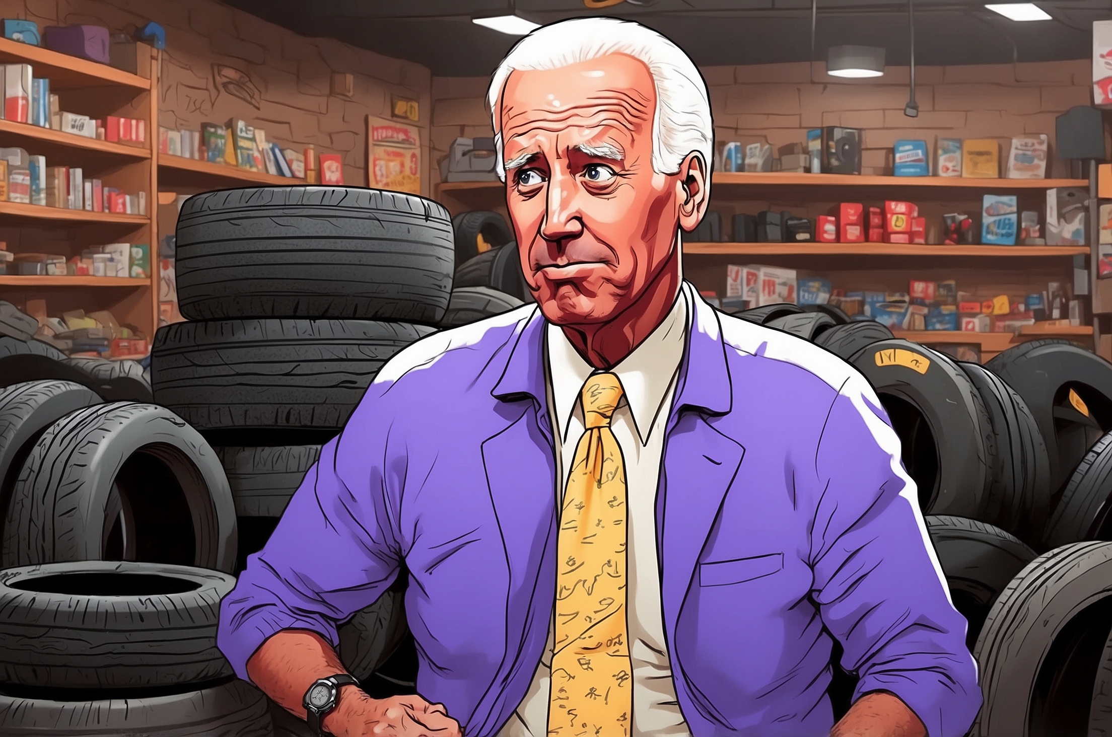 President Joe Biden Wanders Off, Found at Tire Store Again