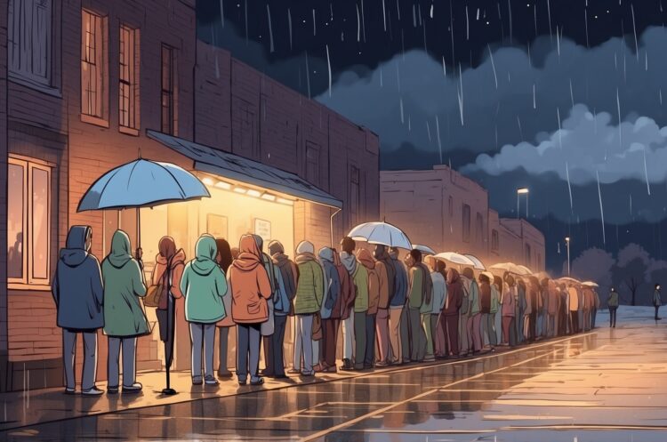 Man Still Waiting in Line to Vote Starting to Wonder If It’s Worth It