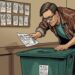 Jill Stein Voter Puts Ballot Directly Into Garbage Can