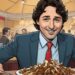 Justin Trudeau eating poutine