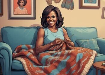 Michelle Obama knitting