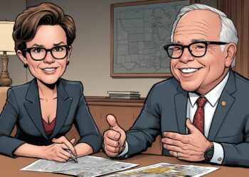 Tim Walz and Rachel Maddow
