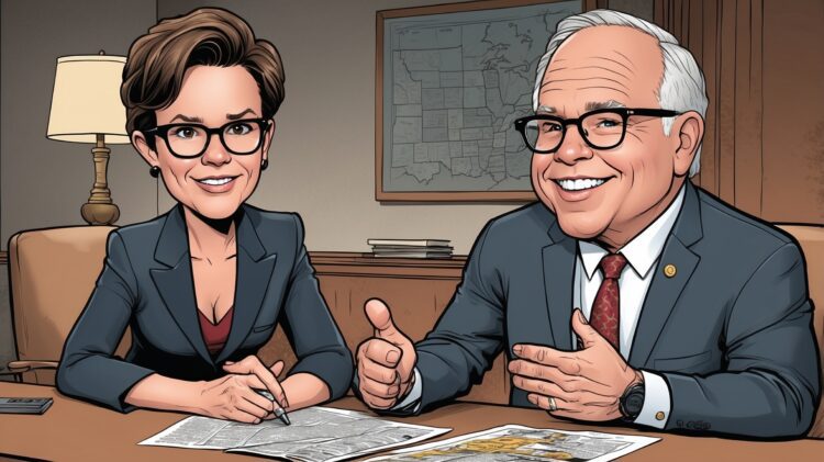 Tim Walz and Rachel Maddow