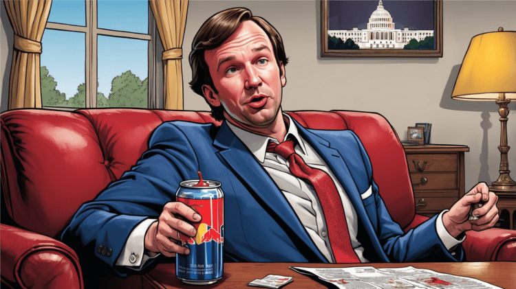 Chris Murphy all nighter with red bull