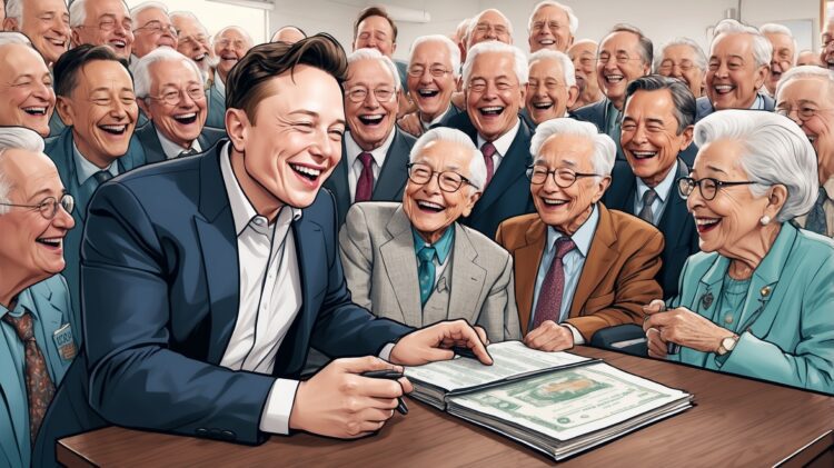 Elon Musk with centenarians