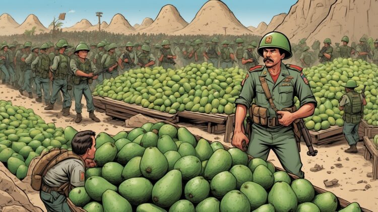 Mexican troops guard avocados