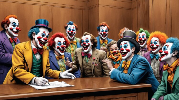 City Council meeting with clowns