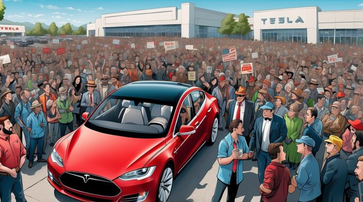 Tesla Protest