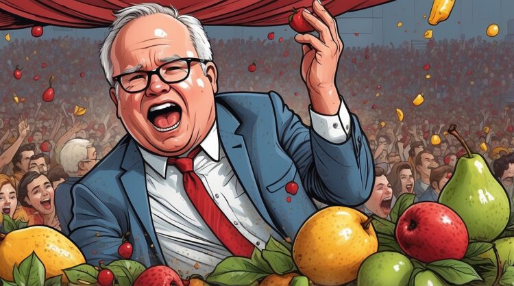 Tim Walz being heckled