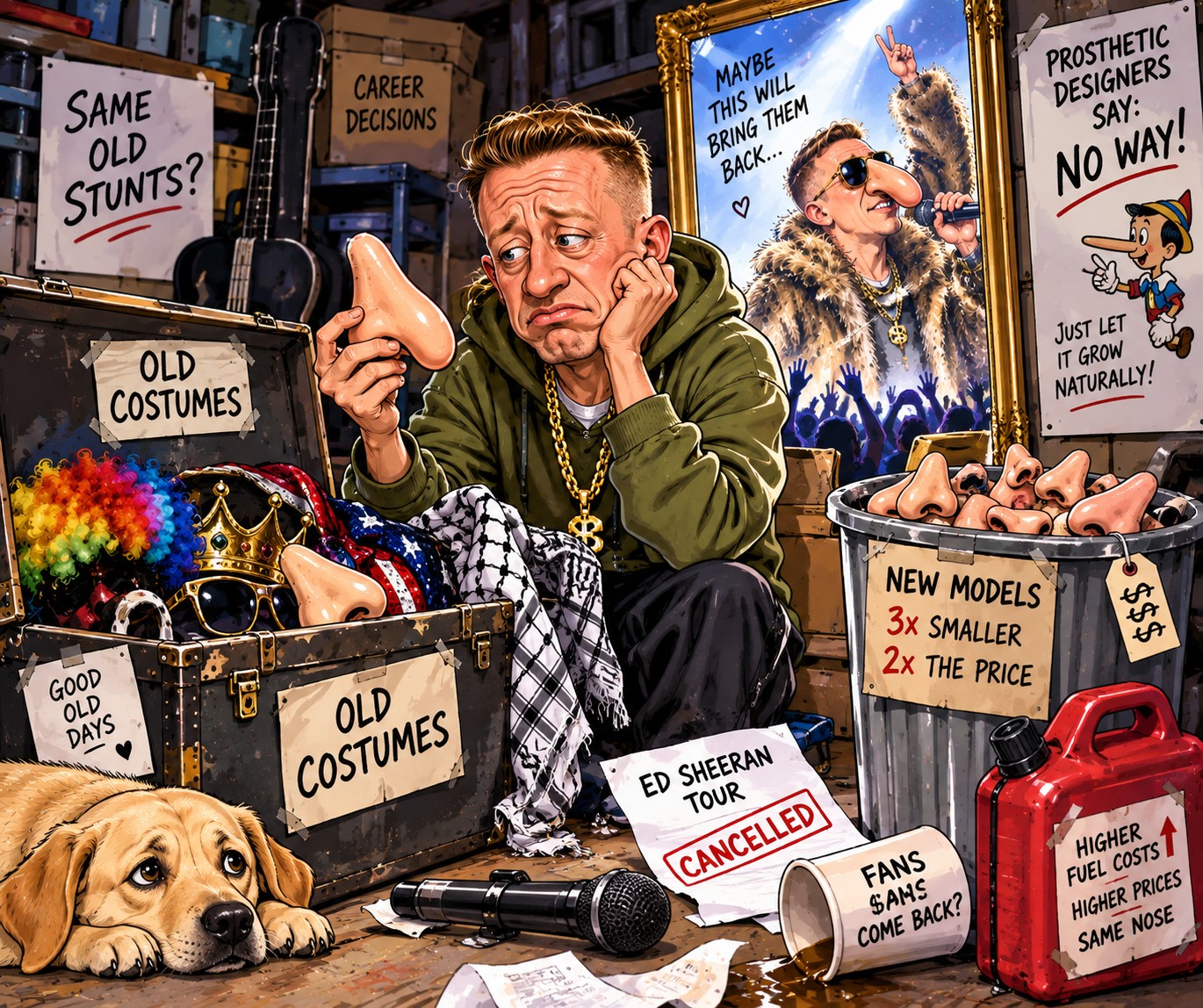 Macklemore Goes Looking For His Old Prosthetic Nose After Losing Tour 