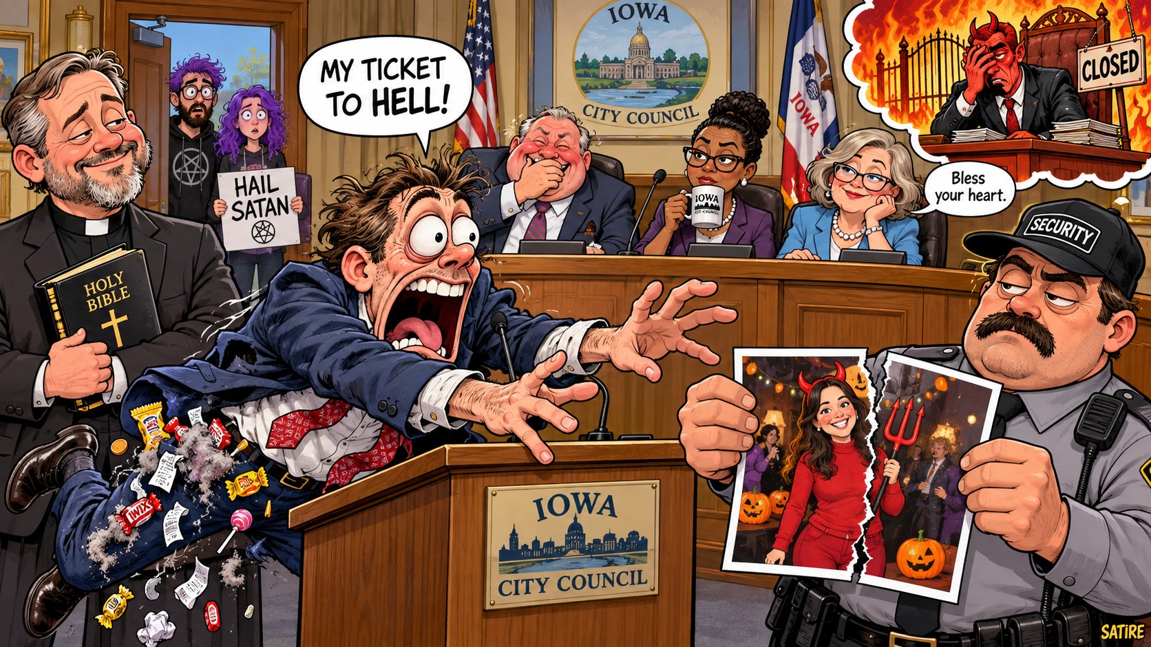 Iowa Satan Enthusiast Loses Ticket to Hell After Security Tears Up Photo of AOC